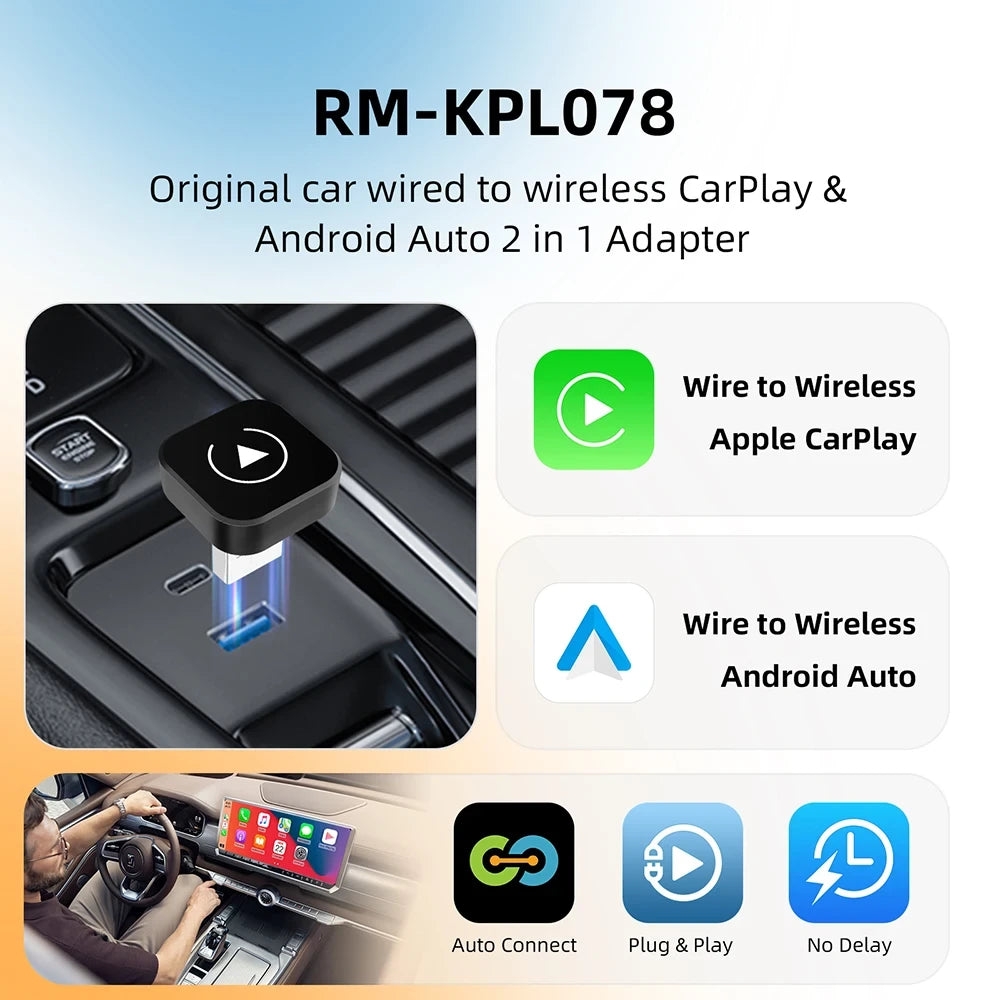 2-in-1 Wireless CarPlay Dongle
