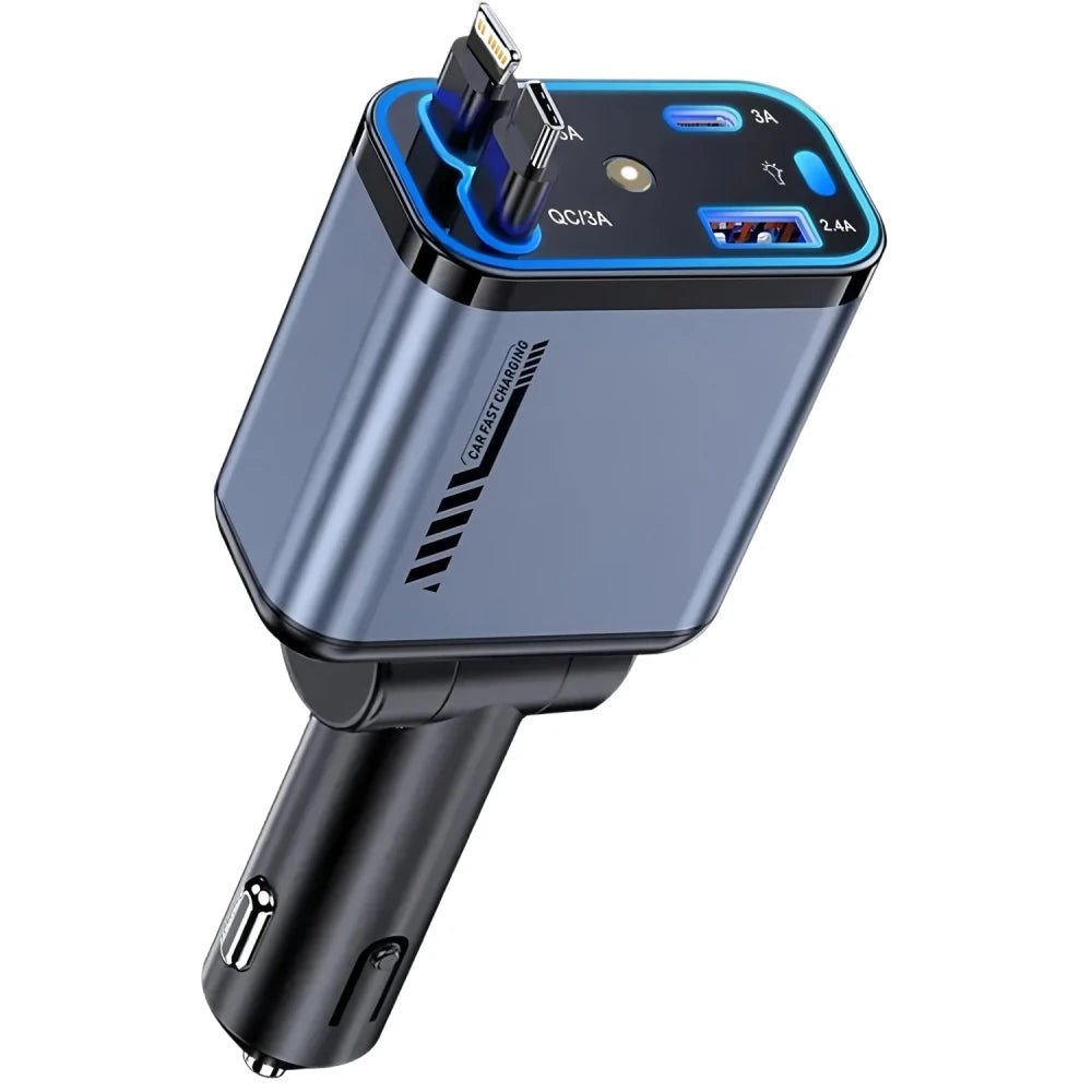 4-in-1 Retractable Car Charger