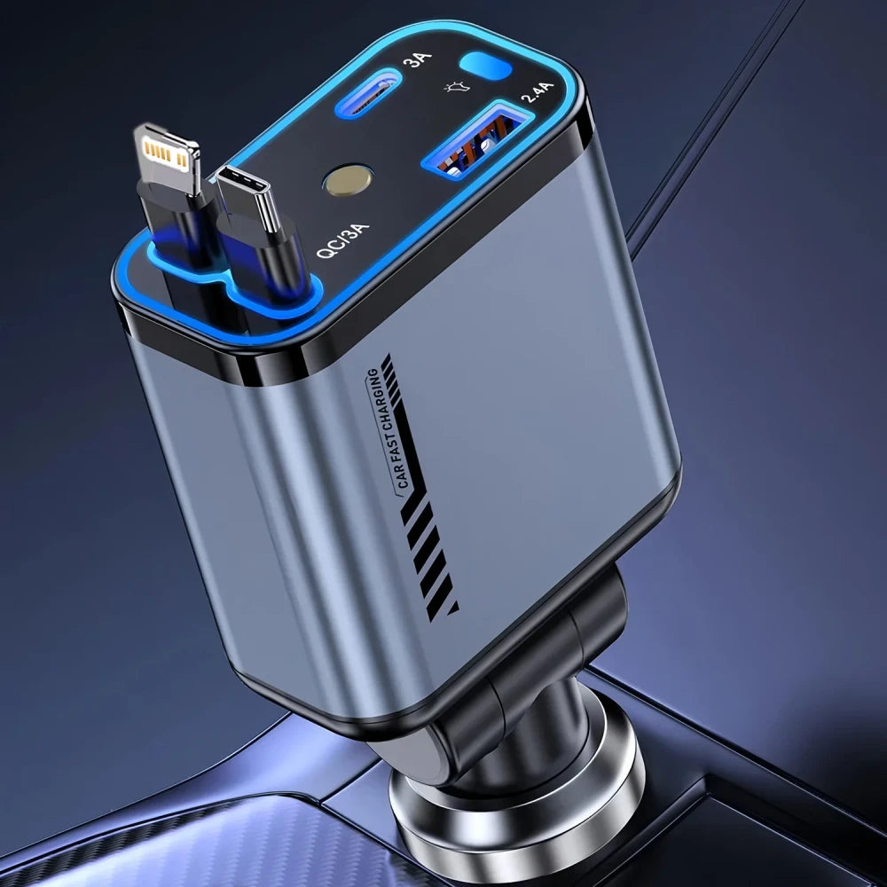 4-in-1 Retractable Car Charger